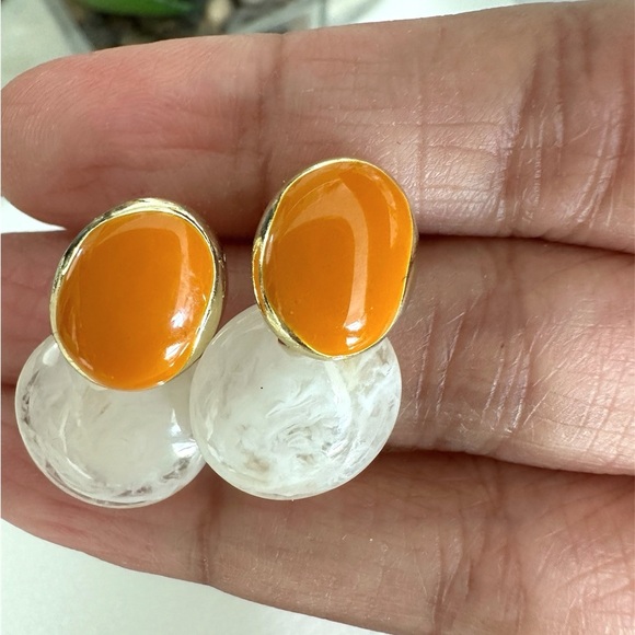 Orange Drop Earrings - Picture 1 of 4
